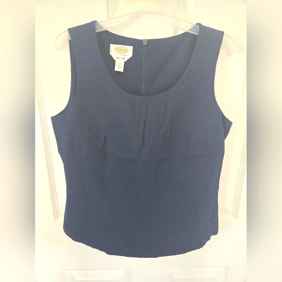 Talbots 100% Pure Silk Navy Blue Shirt Size 4 Small - Picture 5 of 7